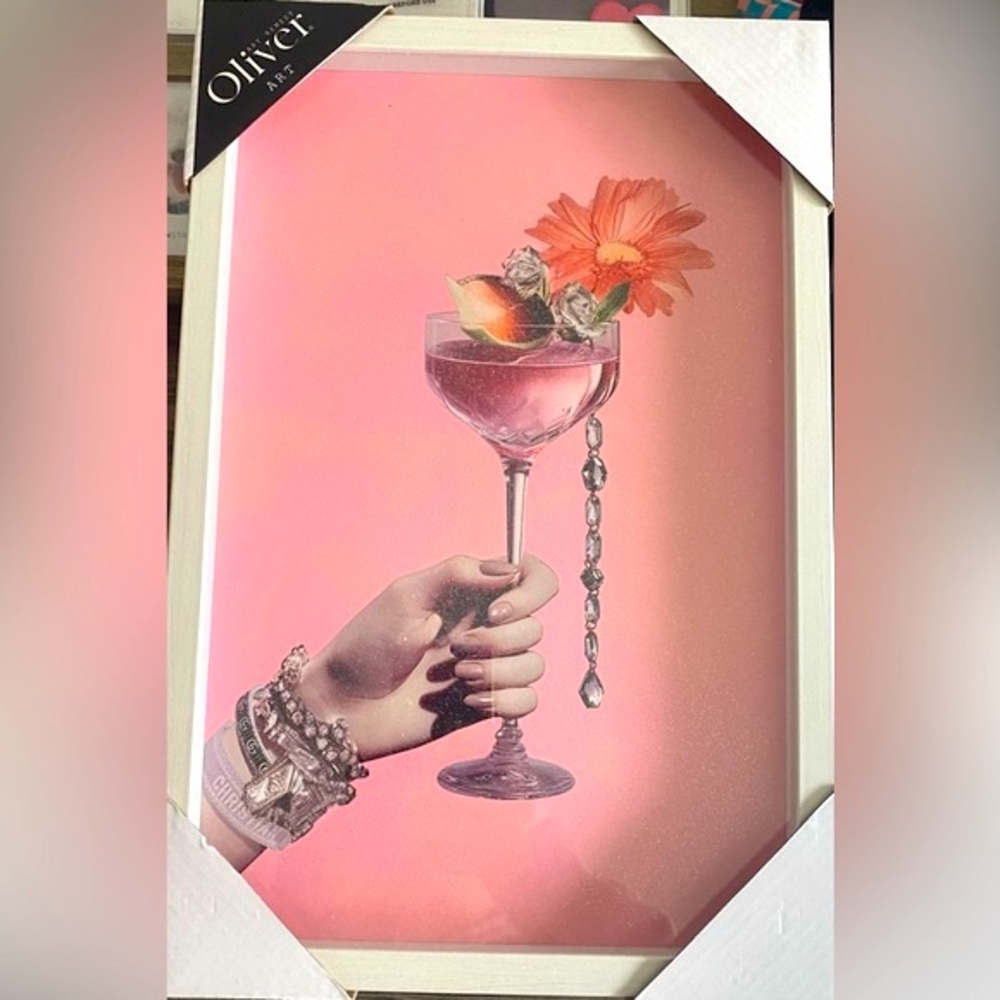 Framed Art Luxury Fashion Bracelet and Diamond Cocktail